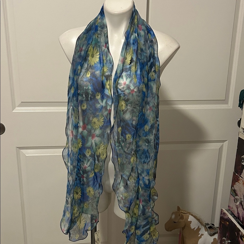 Kim Rogers Multicolor Floral Sheer Scarf